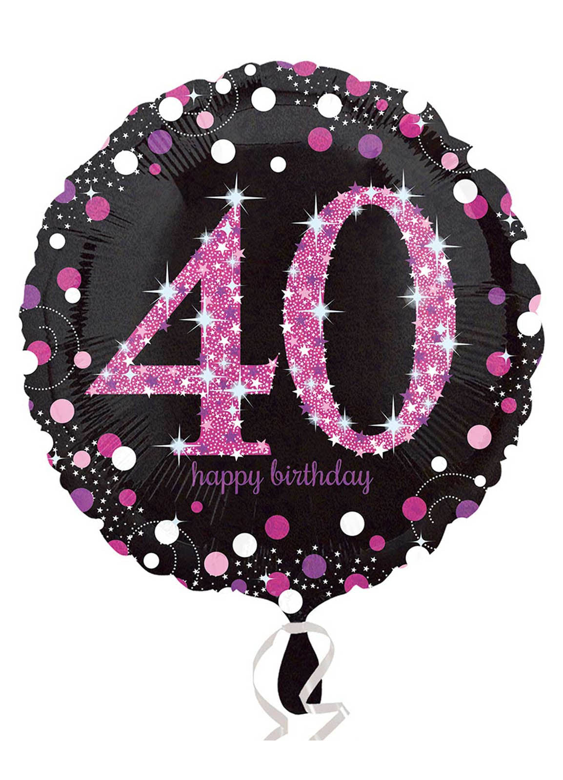 Pink Sparkle 40th Birthday Balloon — Party Britain